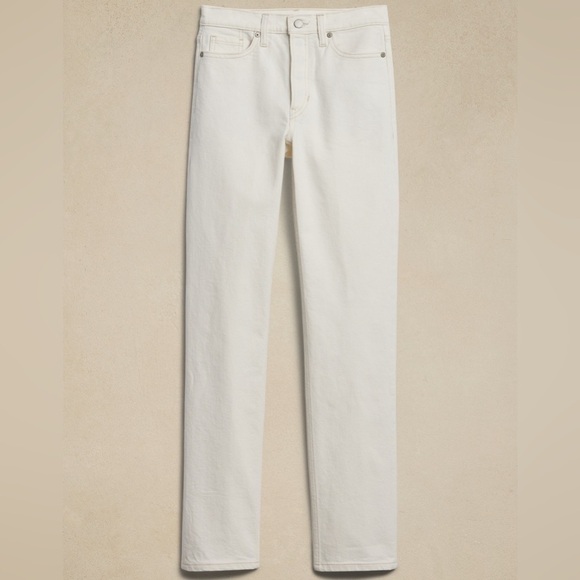 NWT! Banana Republic Optic White High-Rise Straight Jean - Multiple Sizes 🩵 - Picture 4 of 6
